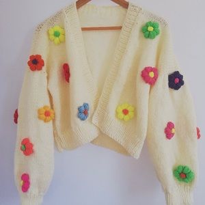 Hand knit Cropped Sweater